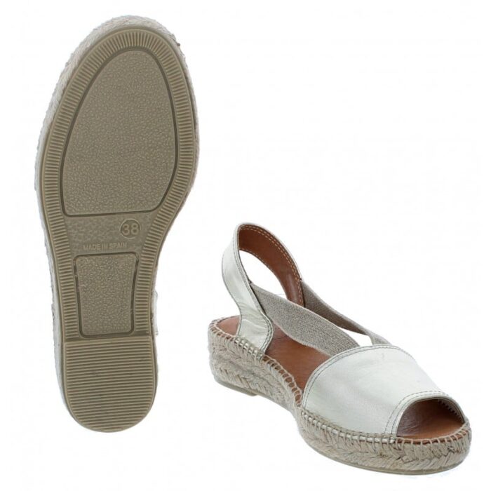 Toni Pons Etna Espadrille Sandals – Platinum Leather – Womens Espadrilles - Crep Direct UK