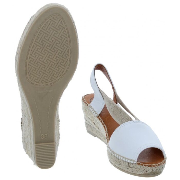 Toni Pons Teide-P Slingback Espadrilles – Blanc Leather – Womens Espadrilles - Crep Direct UK