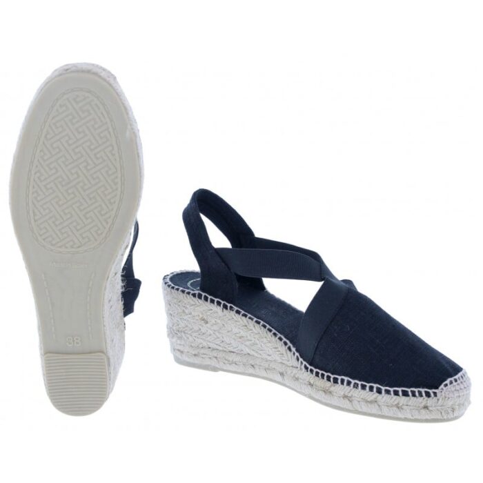 Toni Pons Ter Wedge Espadrilles – Black Cotton – Womens Espadrilles - Crep Direct UK