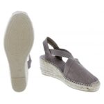 Toni Pons Ter Wedge Espadrilles – Taupe Cotton – Womens Espadrilles - Crep Direct UK