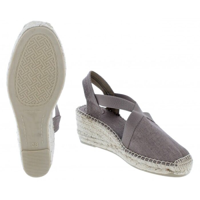 Toni Pons Ter Wedge Espadrilles – Taupe Cotton – Womens Espadrilles - Crep Direct UK