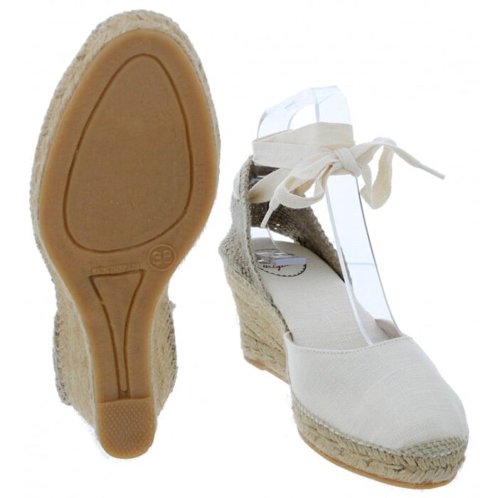 Toni Pons Calonge Wedge Espadrilles – Cru Linen – Womens Espadrilles - Crep Direct UK