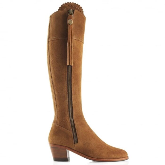 Fairfax and Favor Fairfax & Favor Sporting Fit Regina Heeled Boots – Tan Suede – Womens Boots - Crep Direct UK