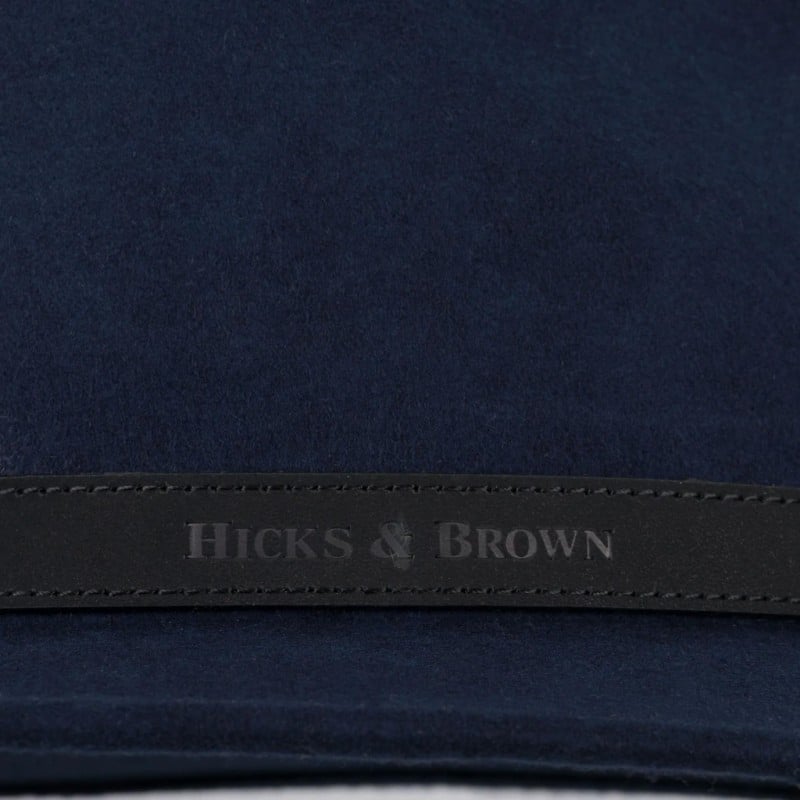 Hicks & Brown Hicks & Brown Suffolk Fedora Classic Feather – Navy – Ladies Clothing - Crep Direct UK