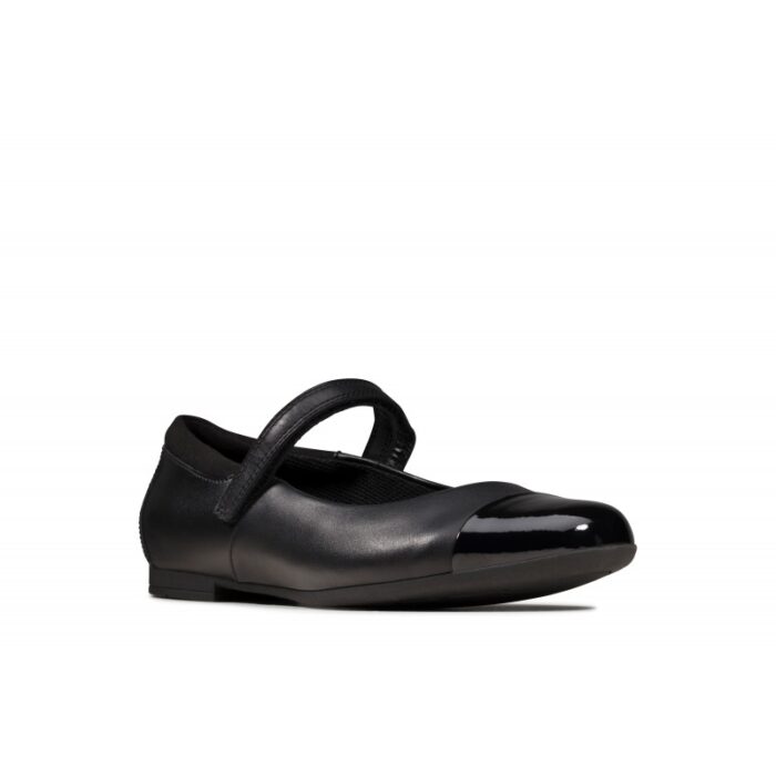 Clarks Scala Gem Youth School Shoes – Black Leather – Girls School Shoes - Crep Direct UK