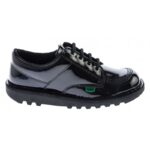 Kickers Kick Lo Core Junior School Shoes – Black Patent – Girls School Shoes - Crep Direct UK