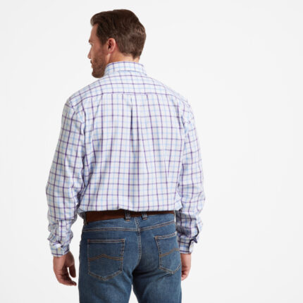 Schoffel Brancaster Classic Shirt 4050 – Bramble Check Cotton – Mens Clothing - Crep Direct UK