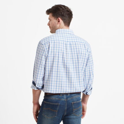 Schoffel Brancaster Classic Shirt 4050 – Blue Check – Mens Clothing - Crep Direct UK