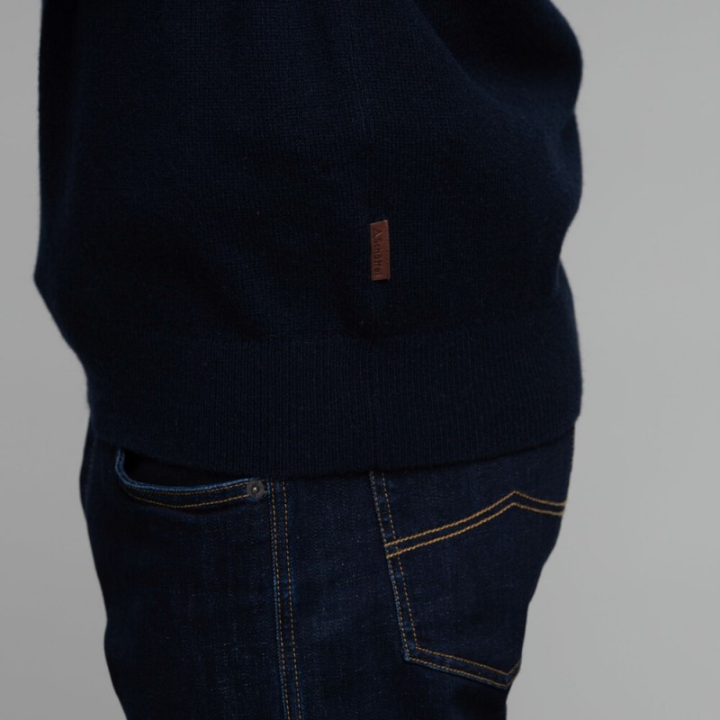 Schoffel Lambswool V Neck Jumper 8880 – Navy – Mens Clothing - Crep Direct UK