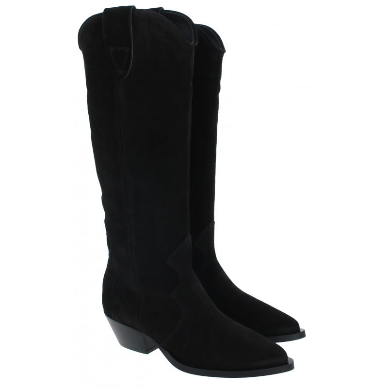 Alpe 2064 Knee High Cowboy Boots – Black Suede – Womens Boots - Crep Direct UK Alpe 2064 Knee High Cowboy Boots – Black Suede – Womens Boots - Crep Direct UK