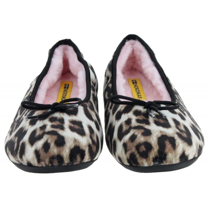 Nordikas 2011 Slippers – Marron Leopard Suede – Womens Slippers - Crep Direct UK