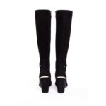 Holland Cooper Marlborough Knee High Boots – Black Suede – Womens Boots - Crep Direct UK