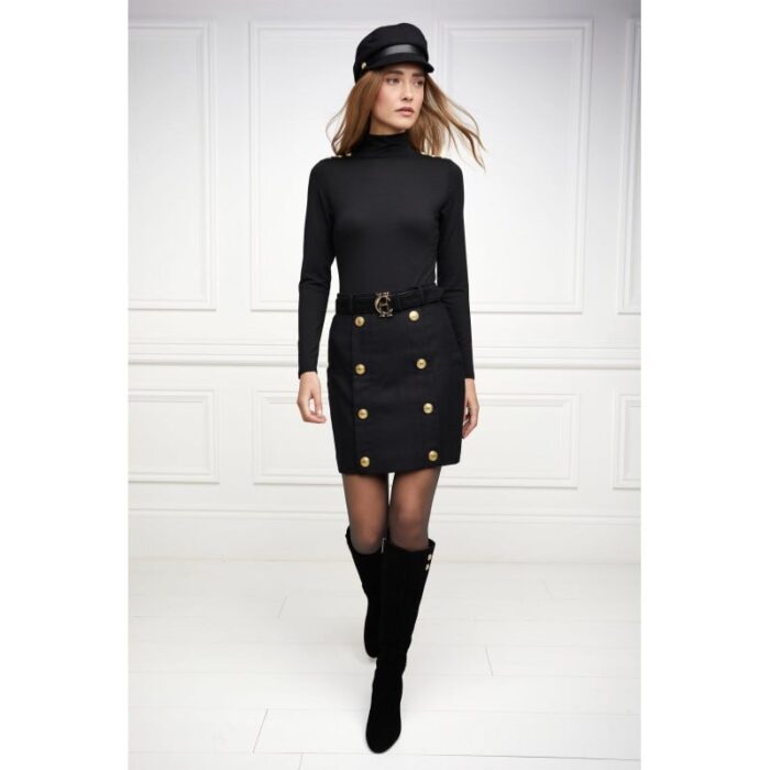 Holland Cooper Marlborough Knee High Boots – Black Suede – Womens Boots - Crep Direct UK