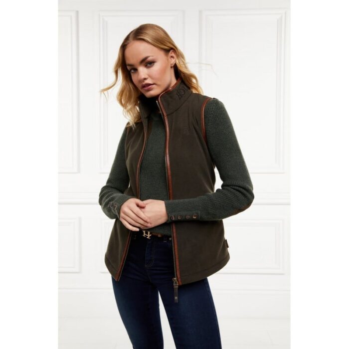 Holland Cooper Country Fleece Gilet – Khaki – Ladies Clothing - Crep Direct UK