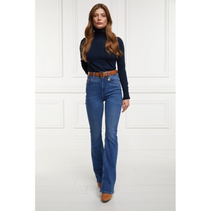 Holland Cooper High Rise Flared Jeans – Denim – Ladies Clothing - Crep Direct UK