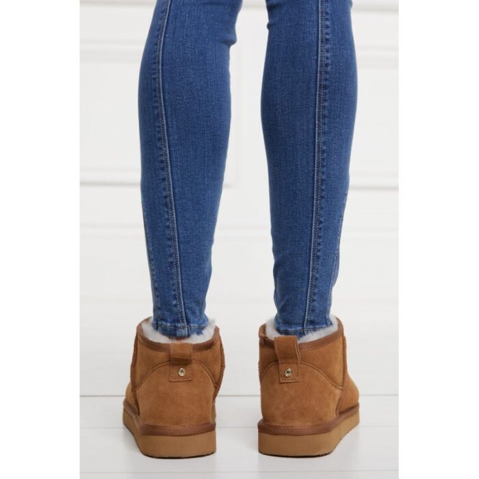 Holland Cooper Ultra Mini Shearling Boot – Tan Suede – Womens Boots - Crep Direct UK