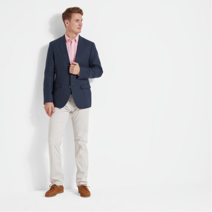 Schoffel Cowes Linen Jacket 3116 – Navy Linen – Mens Clothing - Crep Direct UK