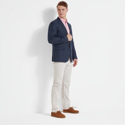 Schoffel Cowes Linen Jacket 3116 – Navy Linen – Mens Clothing - Crep Direct UK