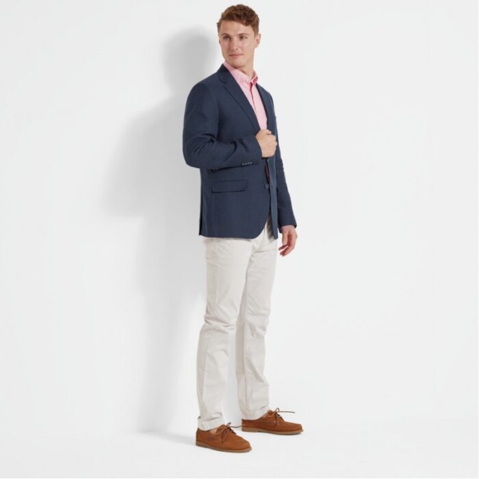 Schoffel Cowes Linen Jacket 3116 – Navy Linen – Mens Clothing - Crep Direct UK