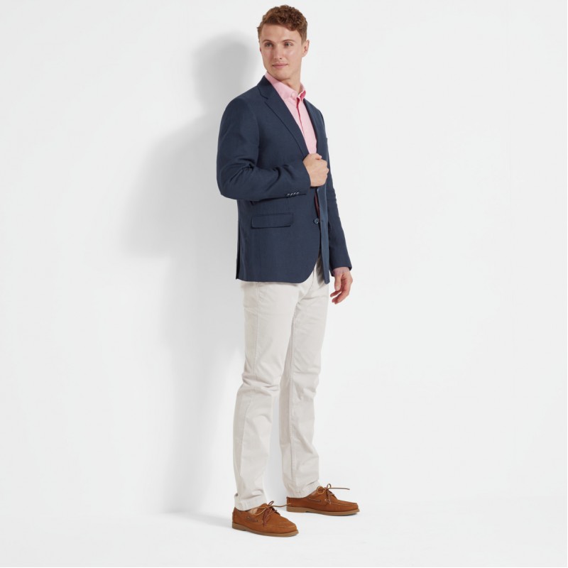 Schoffel Cowes Linen Jacket 3116 – Navy Linen – Mens Clothing - Crep Direct UK
