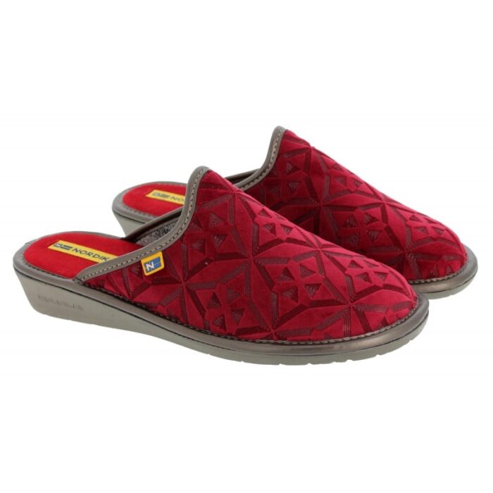 Nordikas 2165-o Mule Slippers – Rojo Red – Womens Slippers - Crep Direct UK