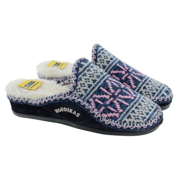 Nordikas 1502 Mule Slippers – Azul Textile – Womens Slippers - Crep Direct UK