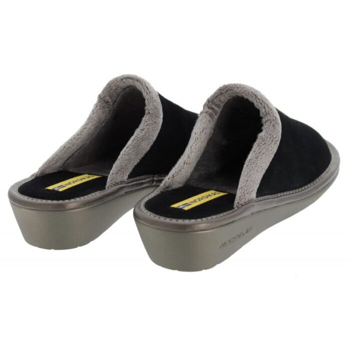 Nordikas 238-O Mule Slippers – Black Suede – Womens Slippers - Crep Direct UK