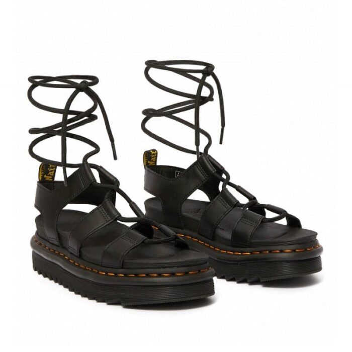 Dr. Martens Nartilla Lace-Up Gladiator Sandals – Black Leather – Womens Sandals, Sliders & Toe Posts - Crep Direct UK