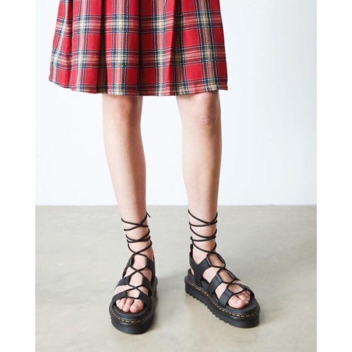 Dr. Martens Nartilla Lace-Up Gladiator Sandals – Black Leather – Womens Sandals, Sliders & Toe Posts - Crep Direct UK