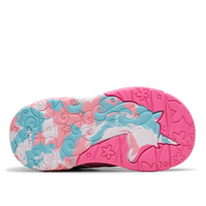 Clarks Tidal Star Toddler Trainers – Bright Pink Combi Leather – Girls Shoes - Crep Direct UK