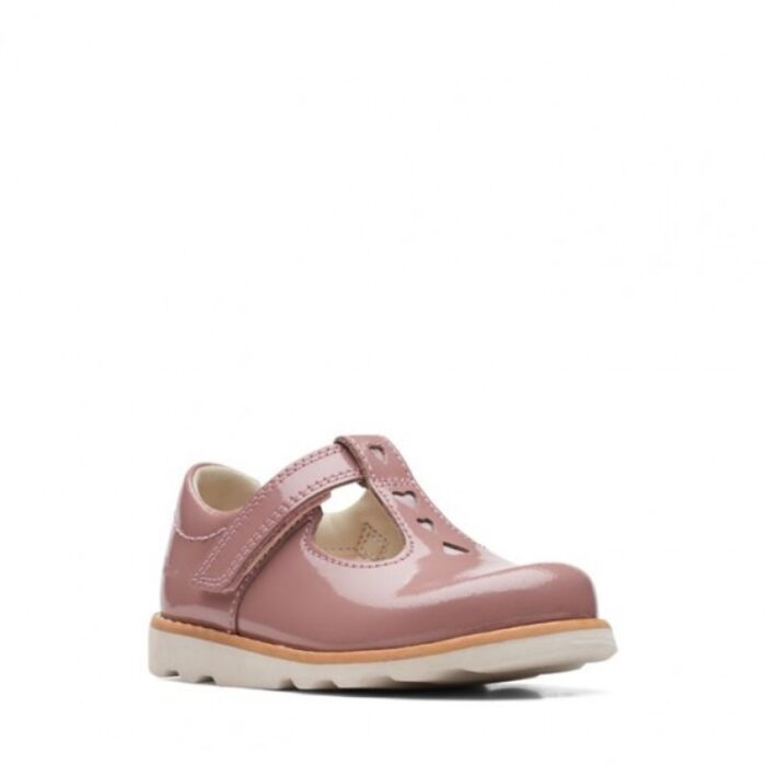 Clarks Crown Teen Toddler Shoes – Dusty Pink Patent – Girls Shoes - Crep Direct UK