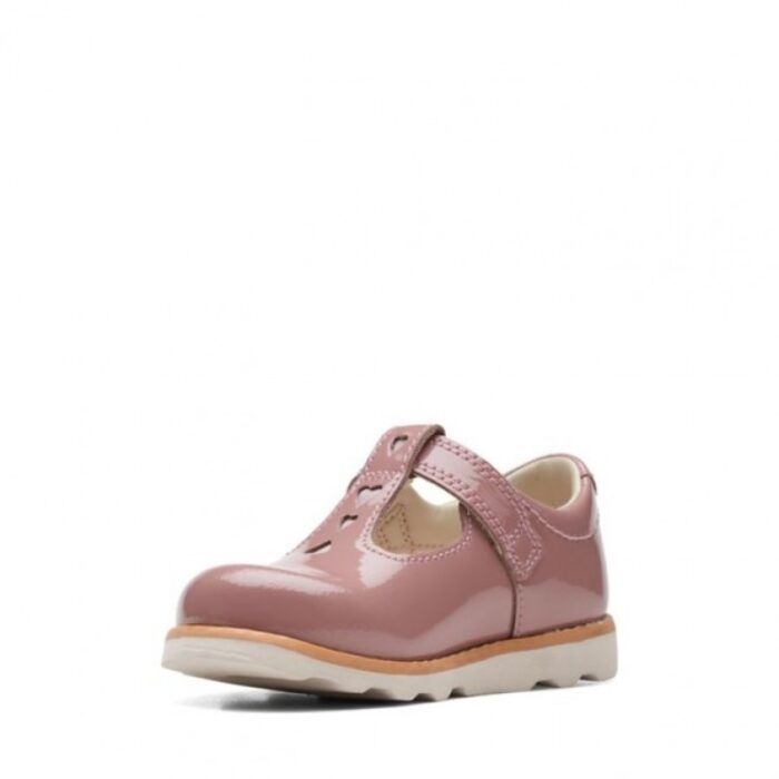Clarks Crown Teen Toddler Shoes – Dusty Pink Patent – Girls Shoes - Crep Direct UK