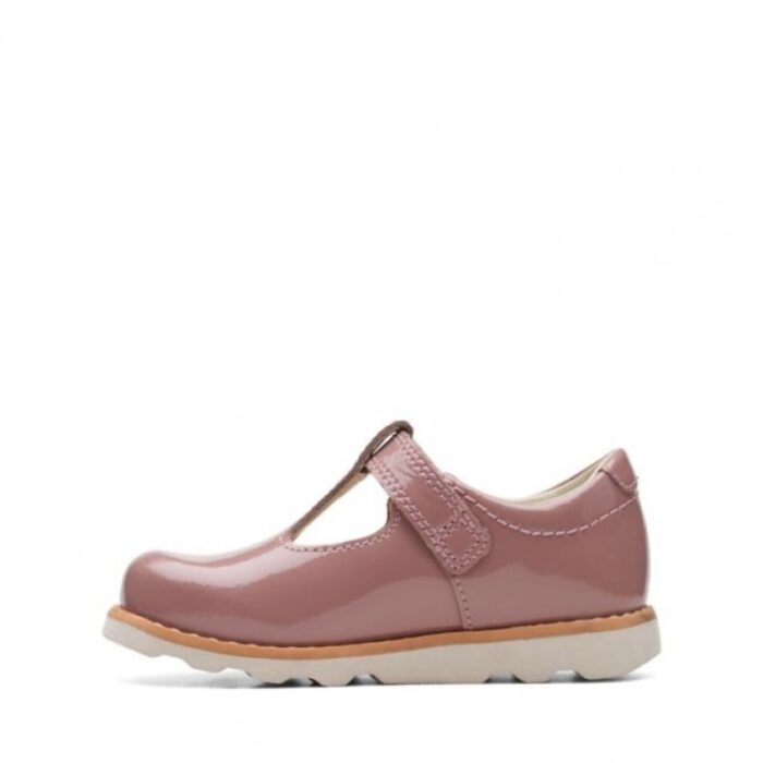 Clarks Crown Teen Toddler Shoes – Dusty Pink Patent – Girls Shoes - Crep Direct UK