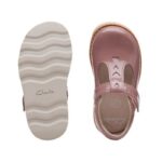 Clarks Crown Teen Toddler Shoes – Dusty Pink Patent – Girls Shoes - Crep Direct UK