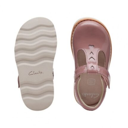 Clarks Crown Teen Toddler Shoes – Dusty Pink Patent – Girls Shoes - Crep Direct UK