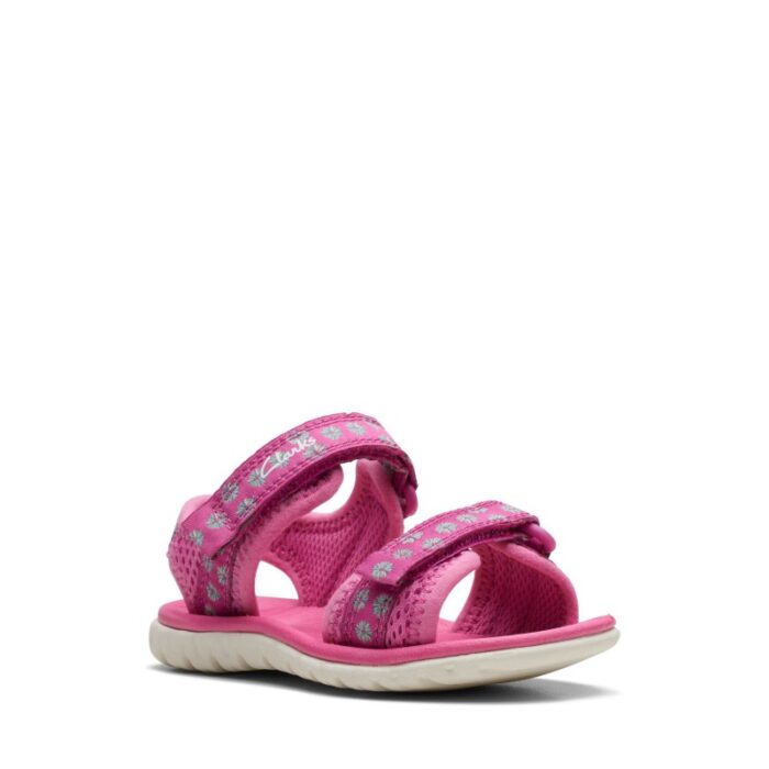 Clarks Surfing Tide T.O Sandals – Hot Pink – Girls Sandals - Crep Direct UK