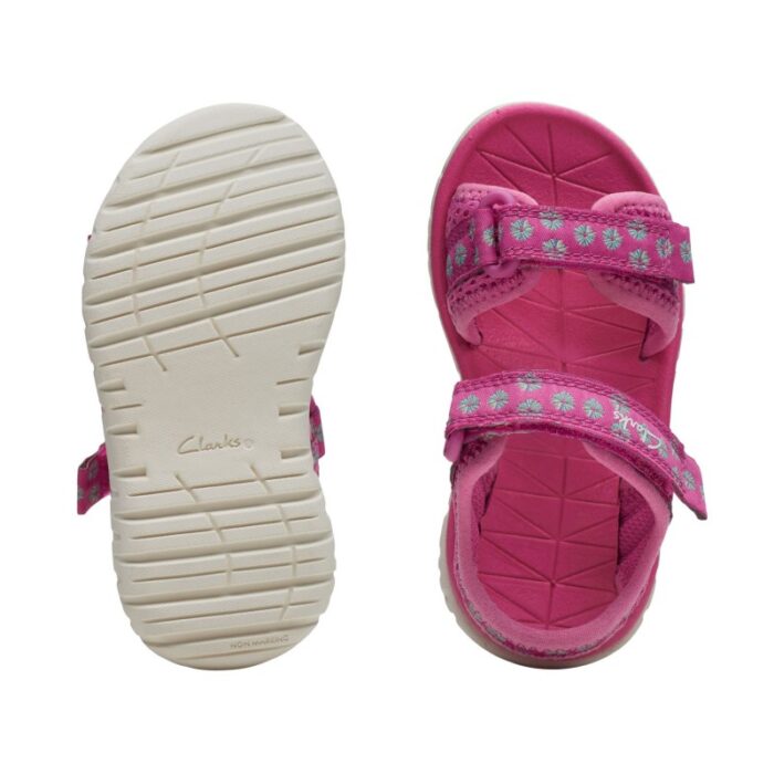 Clarks Surfing Tide T.O Sandals – Hot Pink – Girls Sandals - Crep Direct UK