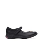 Clarks Relda Sea Kid School Shoes – Black Leather – Girls School Shoes - Crep Direct UK