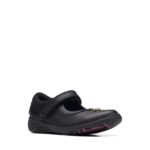 Clarks Relda Sea Kid School Shoes – Black Leather – Girls School Shoes - Crep Direct UK