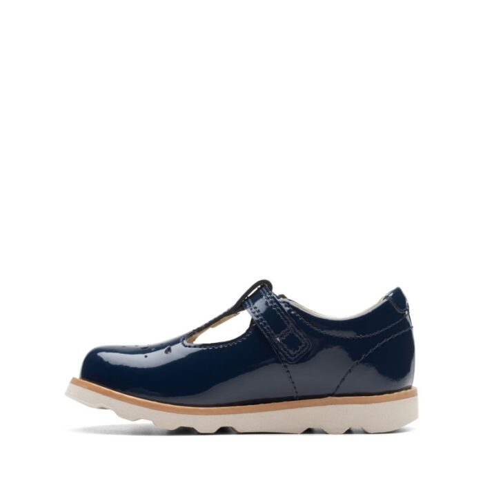 Clarks Crown Print Toddler Shoes – Navy Patent – Girls Shoes - Crep Direct UK