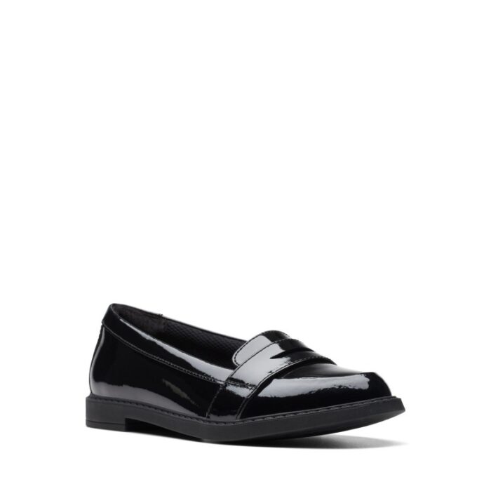Clarks Scala Loafer Kid School Shoes – Black Patent – Girls School Shoes - Crep Direct UK