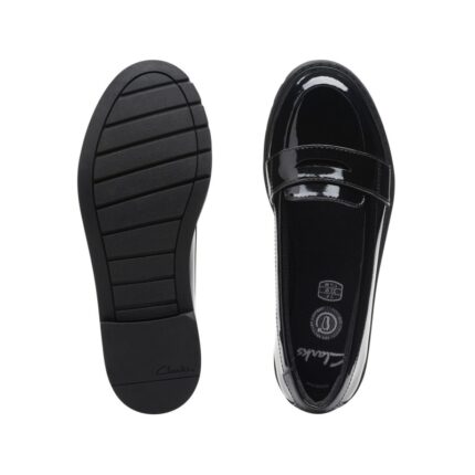 Clarks Scala Loafer Kid School Shoes – Black Patent – Girls School Shoes - Crep Direct UK