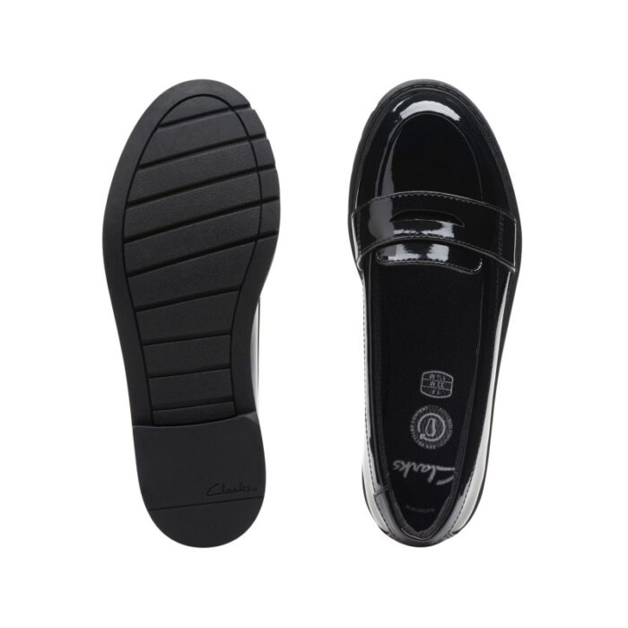 Clarks Scala Loafer Kid School Shoes – Black Patent – Girls School Shoes - Crep Direct UK