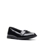 Clarks Scala Loafer Youth School Shoes – Black Patent – Girls School Shoes - Crep Direct UK