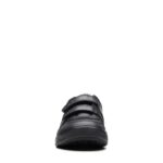 Clarks Cica Star Orb Kid Trainers – Black Leather – Girls School Shoes - Crep Direct UK