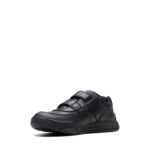 Clarks Cica Star Orb Kid Trainers – Black Leather – Girls School Shoes - Crep Direct UK