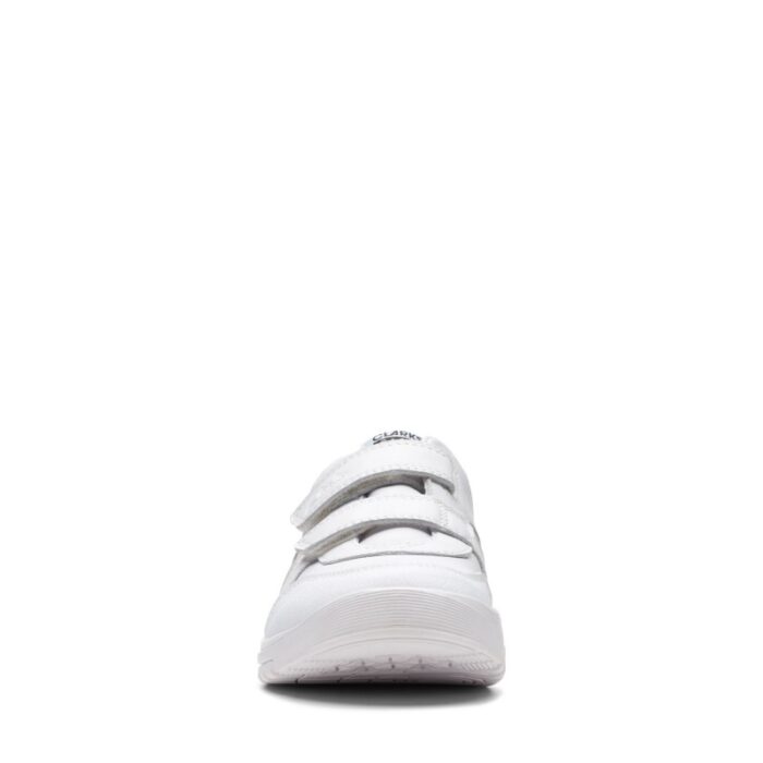 Clarks Cica Star Orb Kid Trainers – White Leather – Boys School Shoes - Crep Direct UK