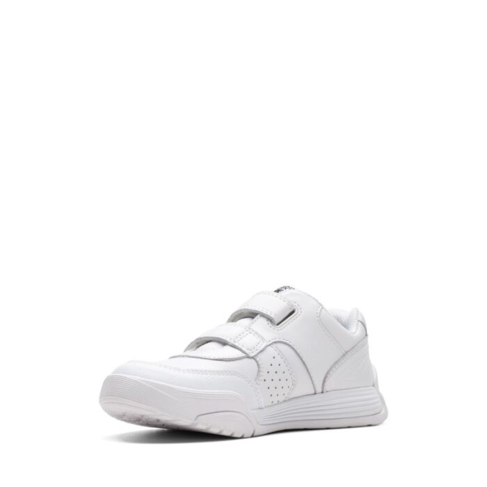 Clarks Cica Star Orb Kid Trainers – White Leather – Boys School Shoes - Crep Direct UK