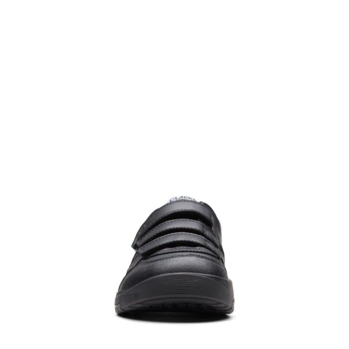 Clarks Cica Star Orb Youth Trainers – Black Leather – Girls School Shoes - Crep Direct UK
