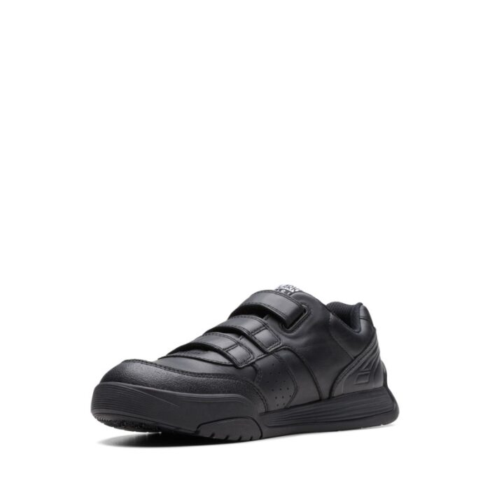 Clarks Cica Star Orb Youth Trainers – Black Leather – Girls School Shoes - Crep Direct UK